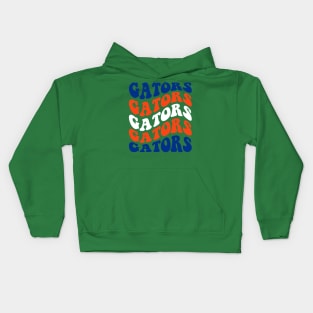 Florida Gators Football Wave Font Design Kids Hoodie